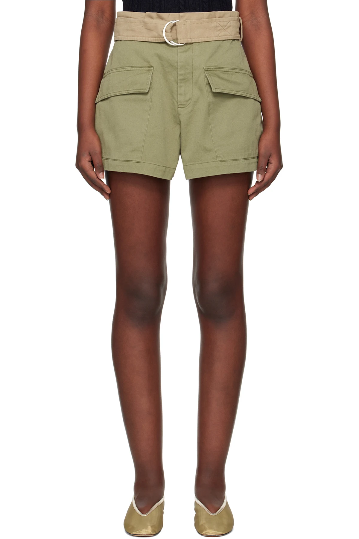 Green & Beige Carolina Shorts