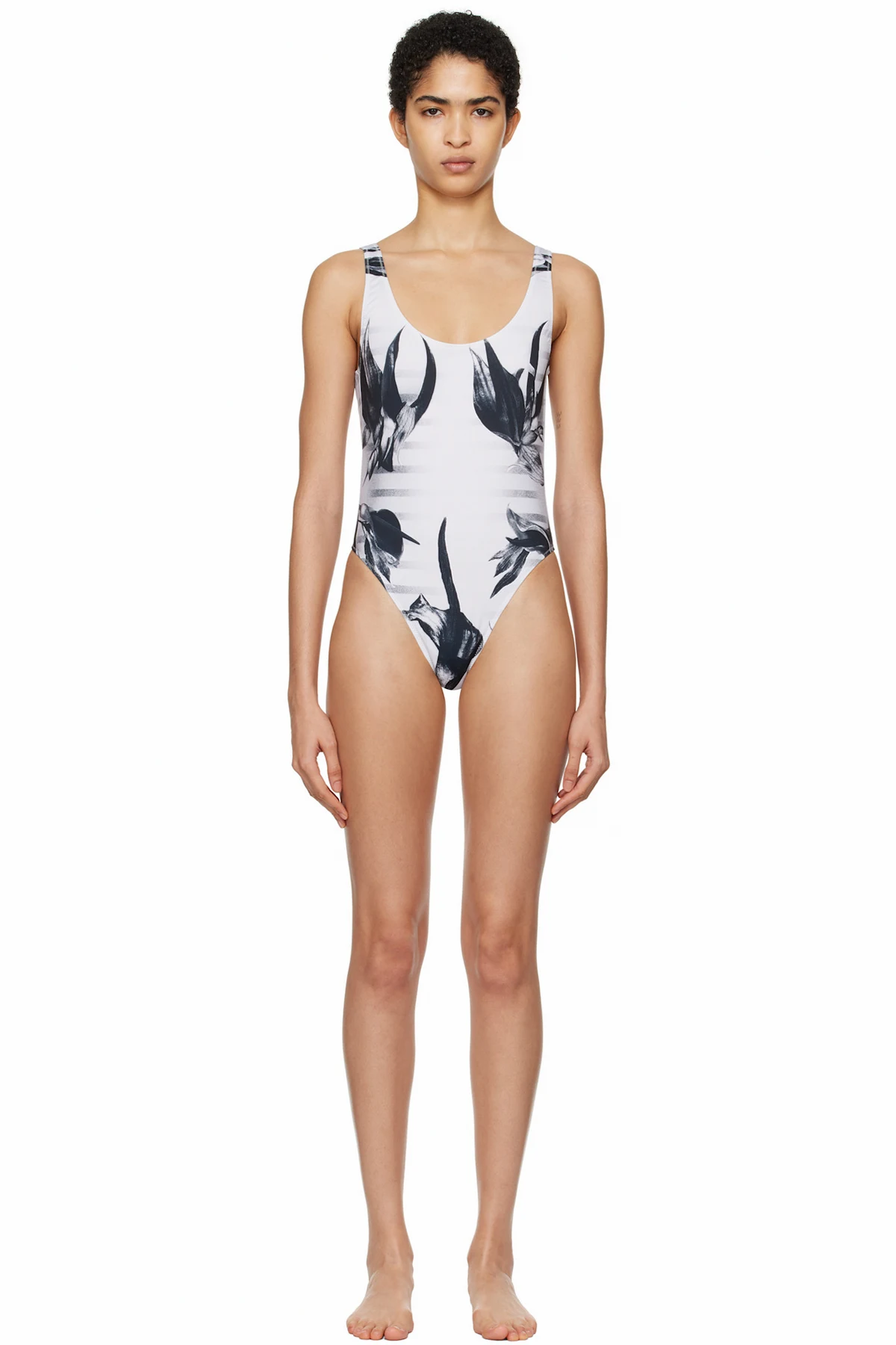 Black & White 'The Flower Body Morphing Marinière' Swimsuit