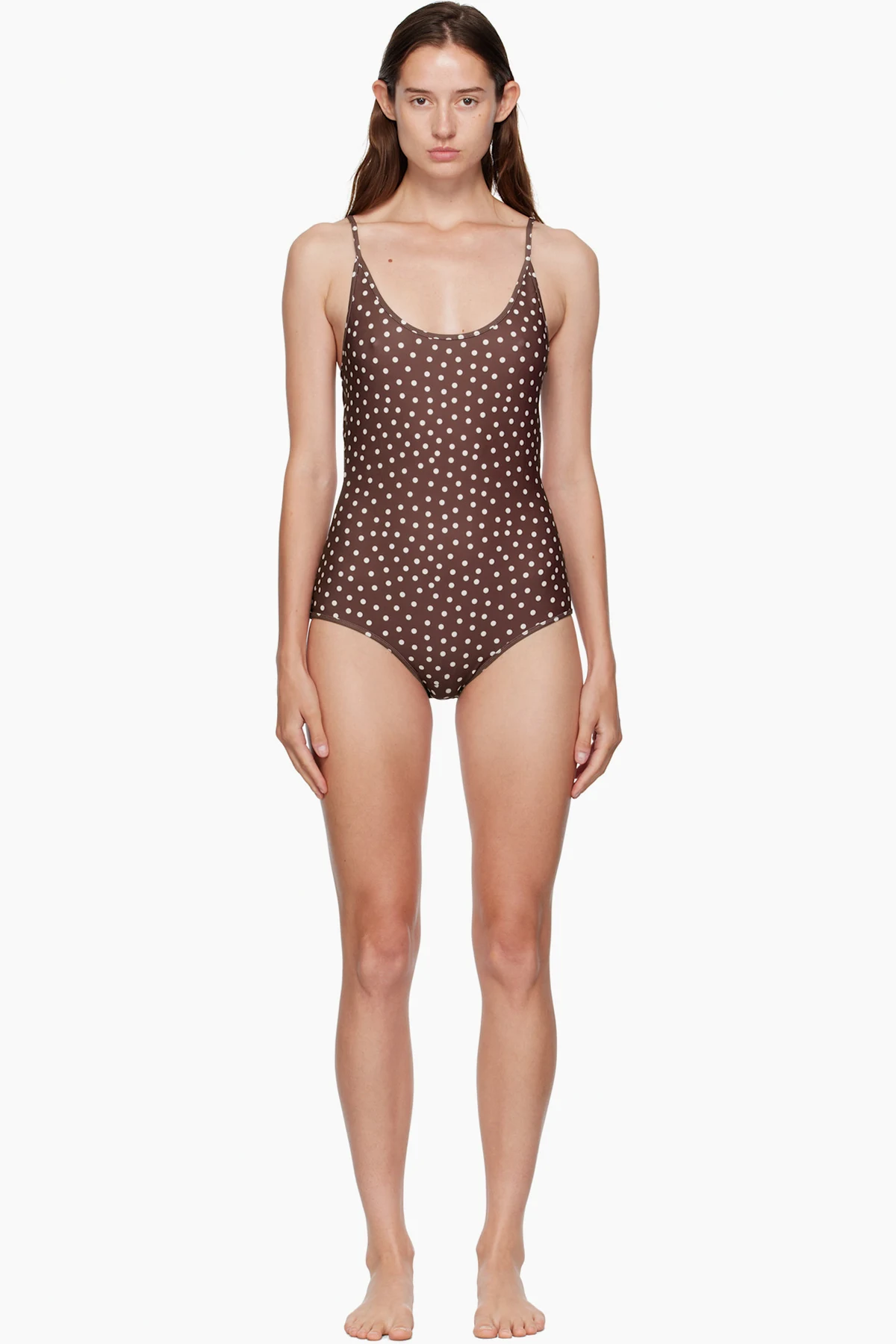 Brown Saona Dot Swimsuit