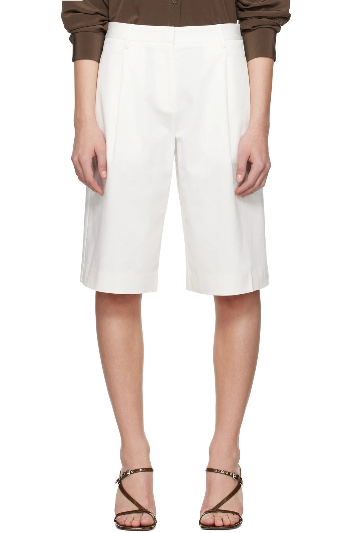 White Long Chino Shorts
