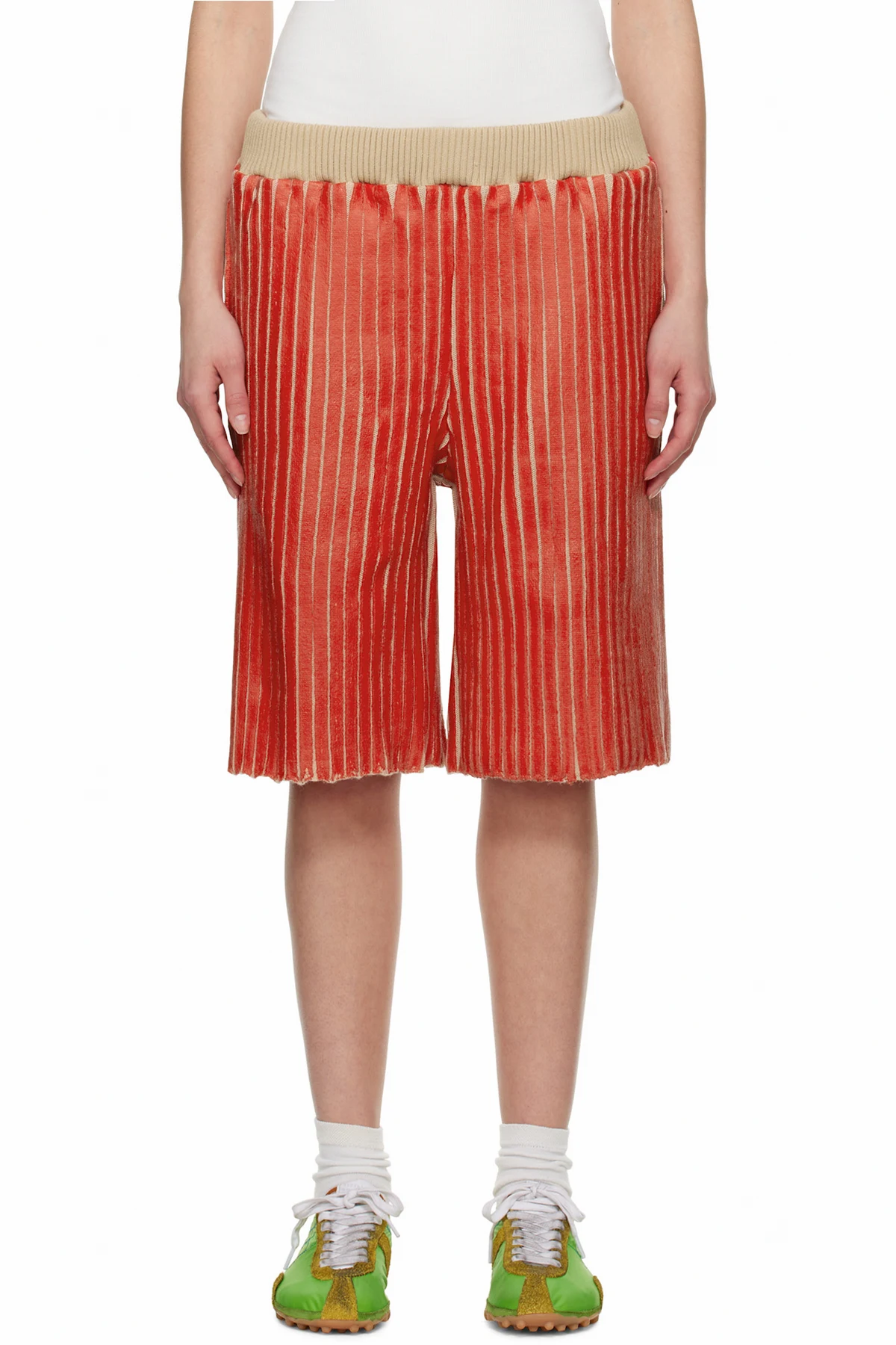 SSENSE Exclusive Red Ribbed Shorts