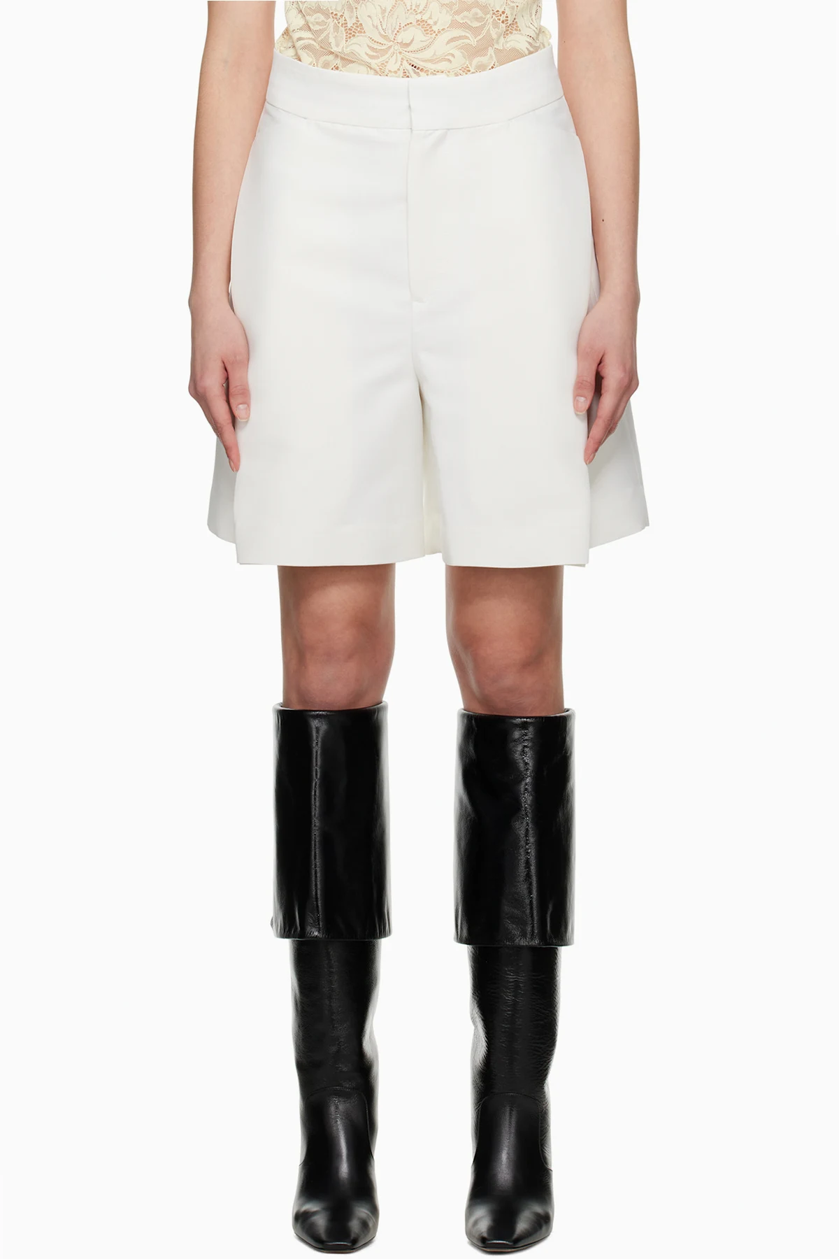 Off-White Pleat Detail Culotte Shorts