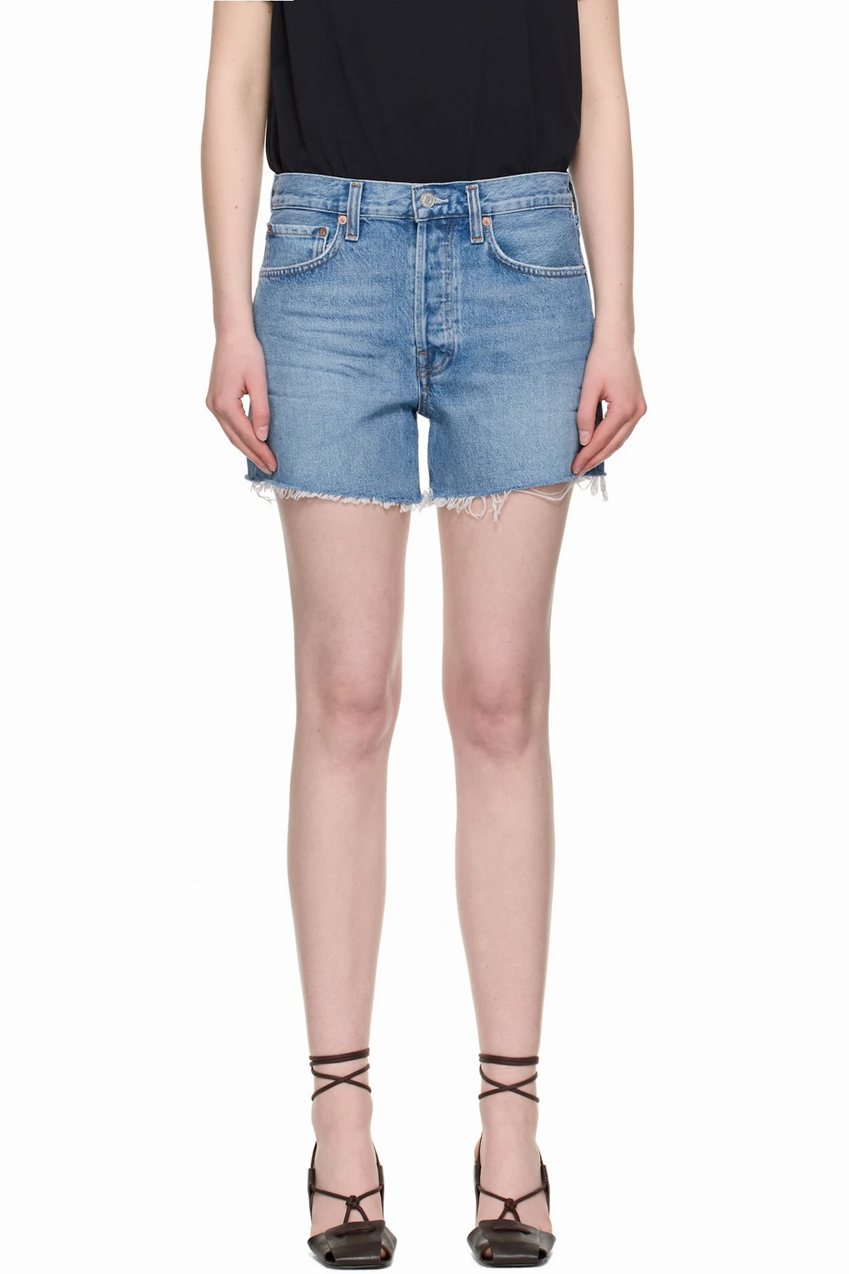 Blue Parker Long Denim Shorts
