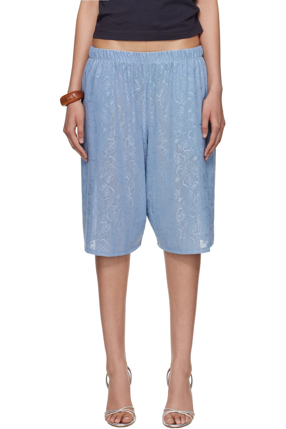 SSENSE Exclusive Blue Lace Basketball Shorts