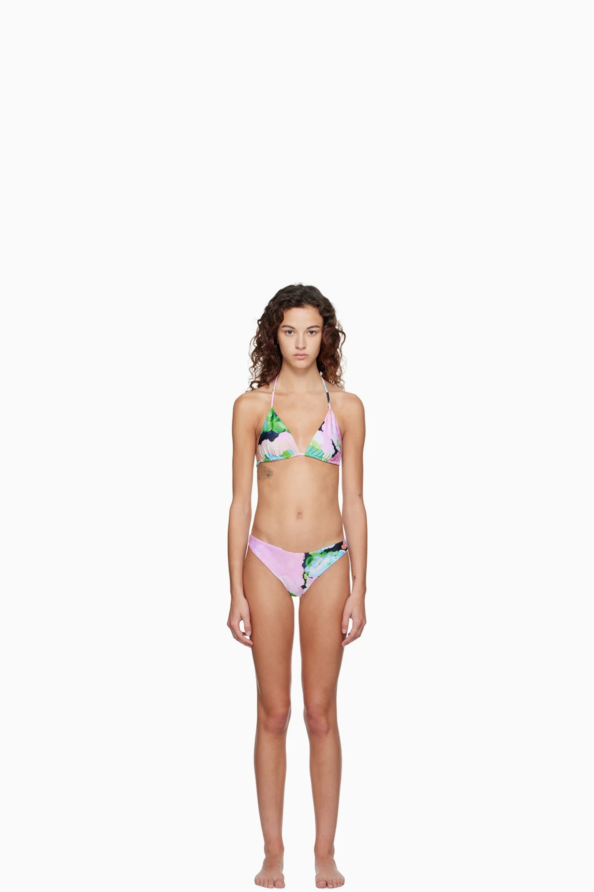 Multicolor Arum & Dhalia Bikini Set