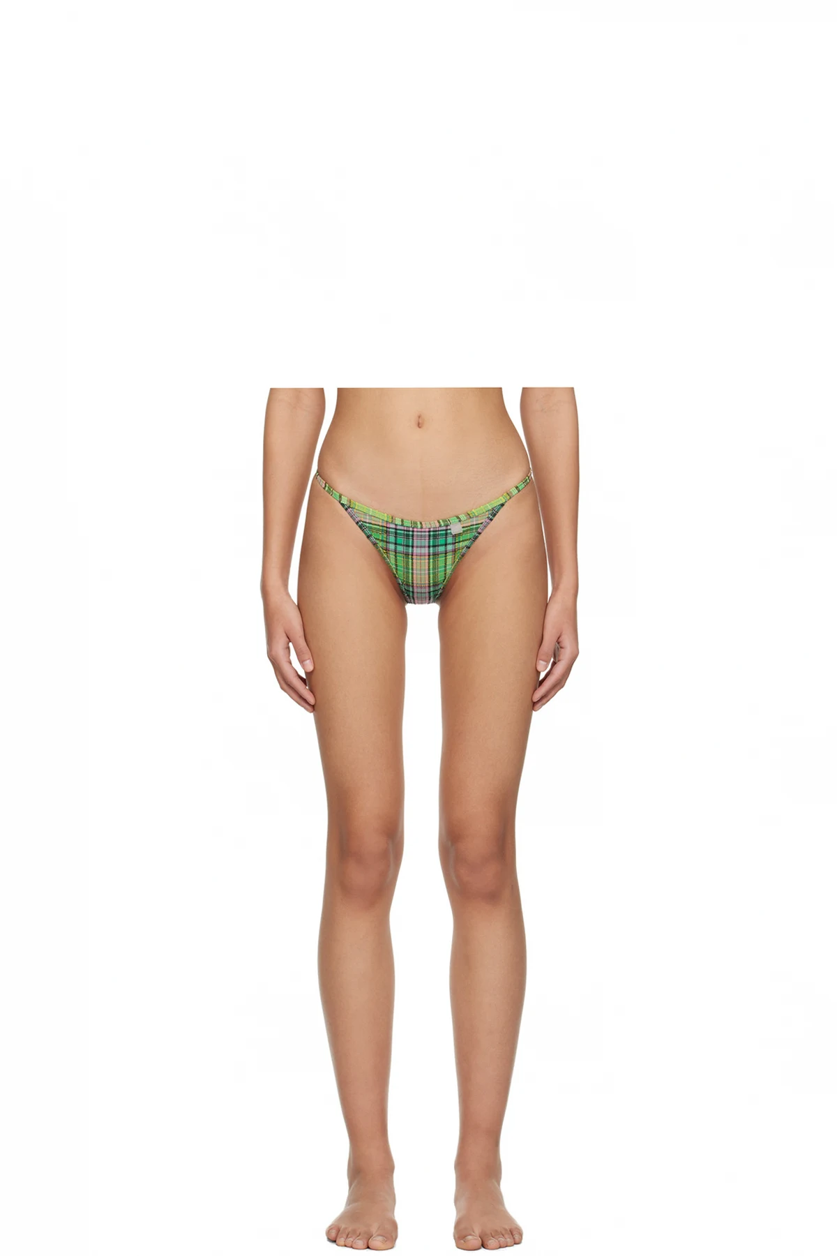 Green Check Bikini Bottoms