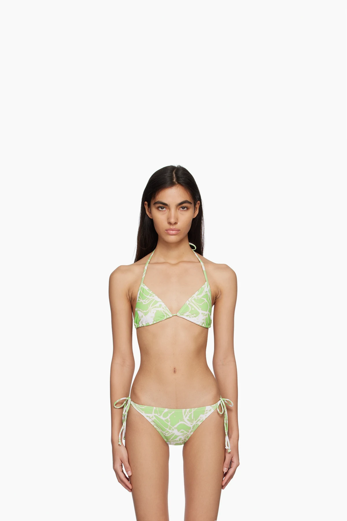 Green Graphic Bikini Top