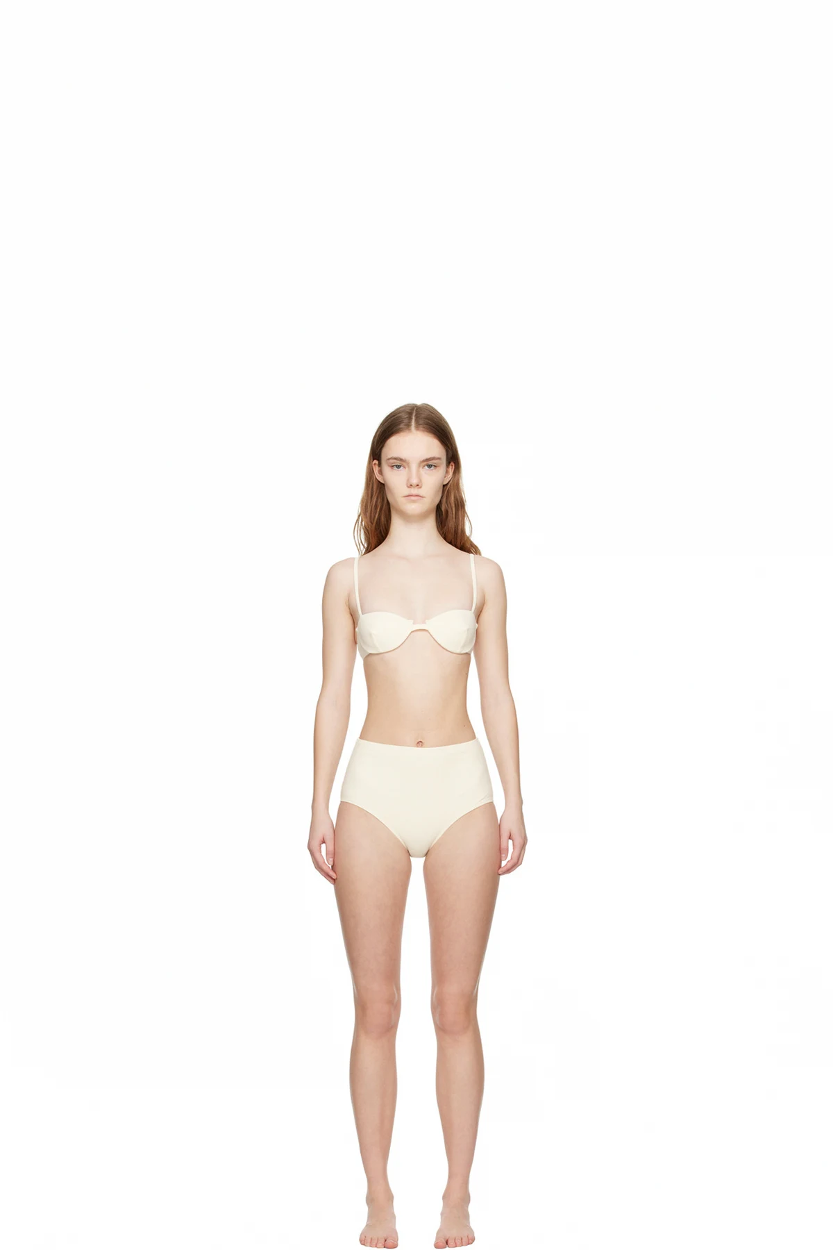 Off White Sweetheart Neck Bikini