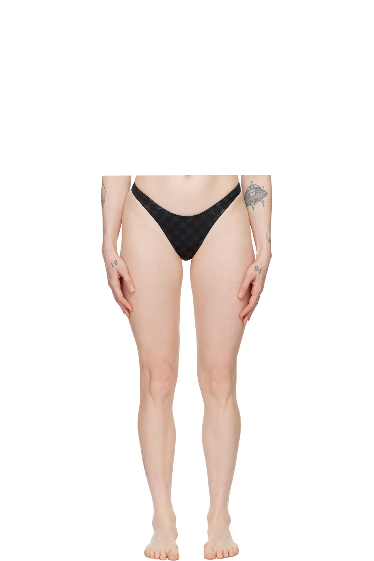 Black Monogram Bikini Bottom