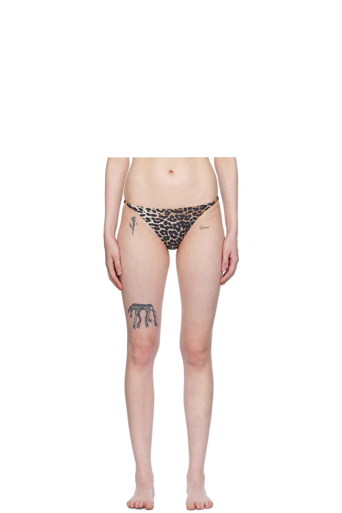 Brown Emblem Bikini Bottoms