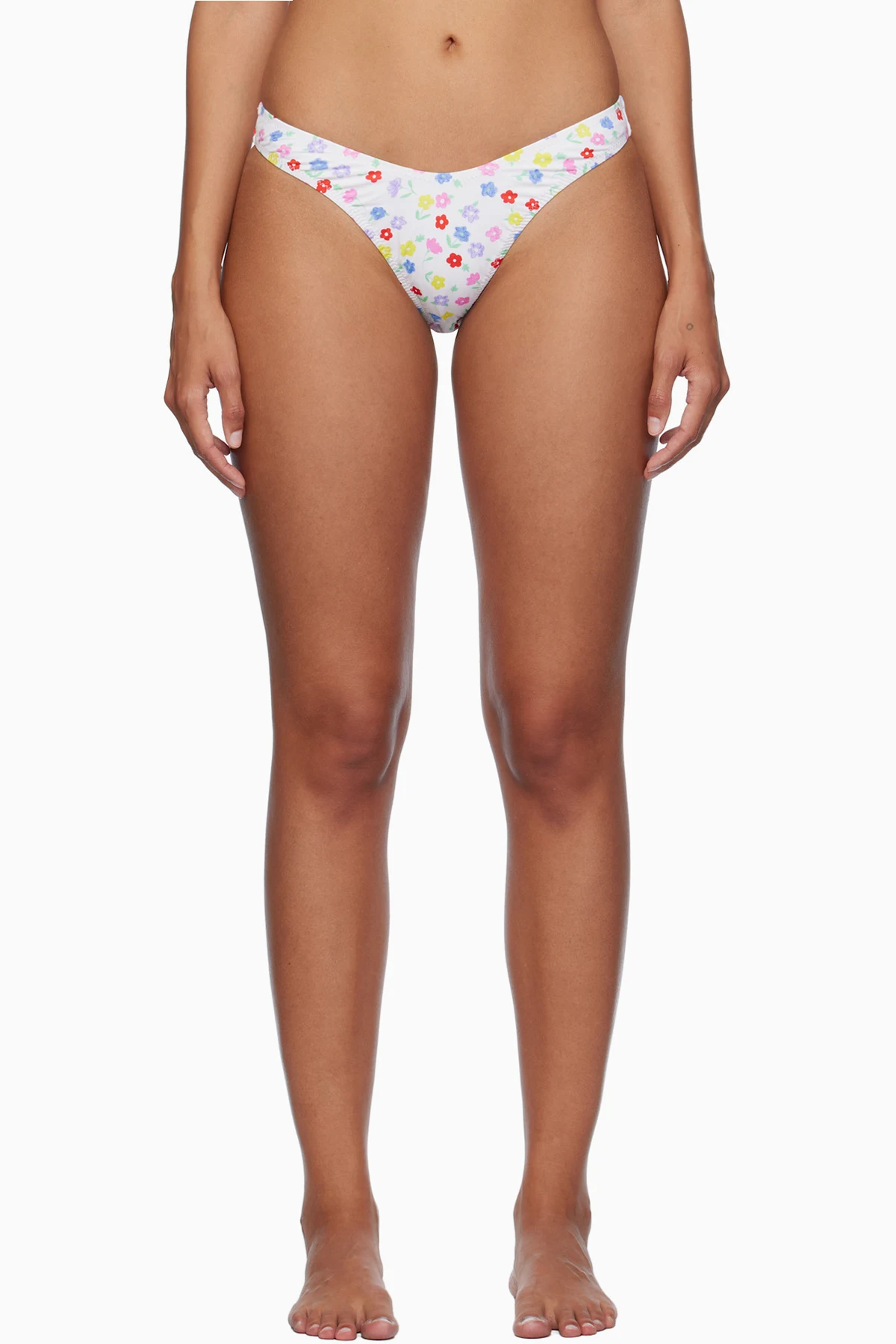 White Suki Floral Classic Bikini Bottom