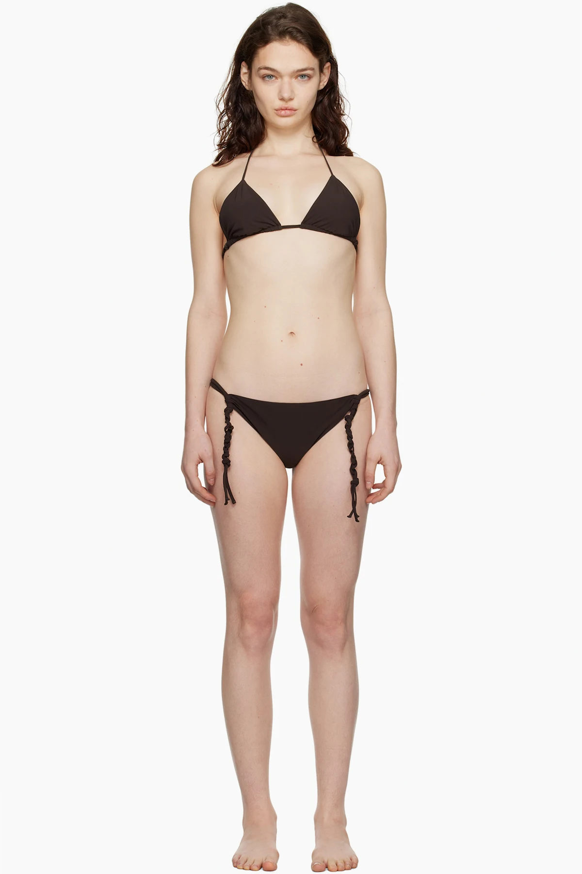 Brown Triangle Bikini Top