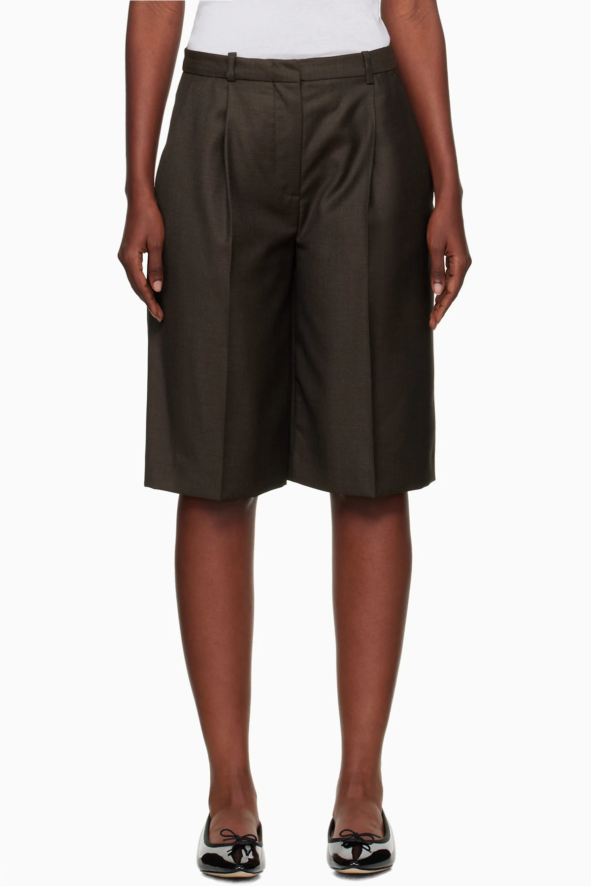 Brown Adler Virgin Wool Bermuda Shorts