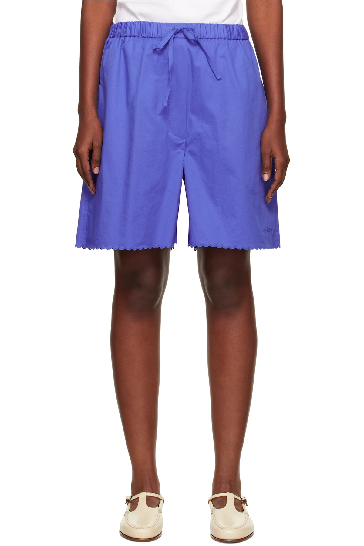 Blue Wavy Bermuda Shorts