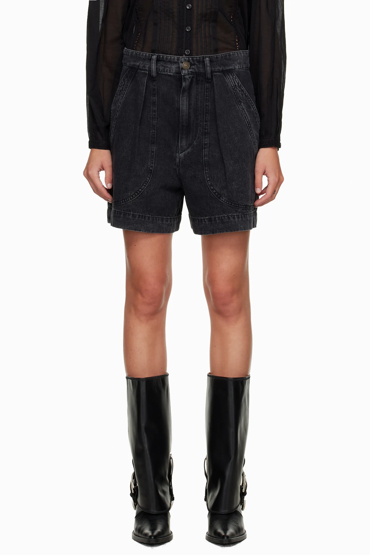 Black Noemia Denim Shorts