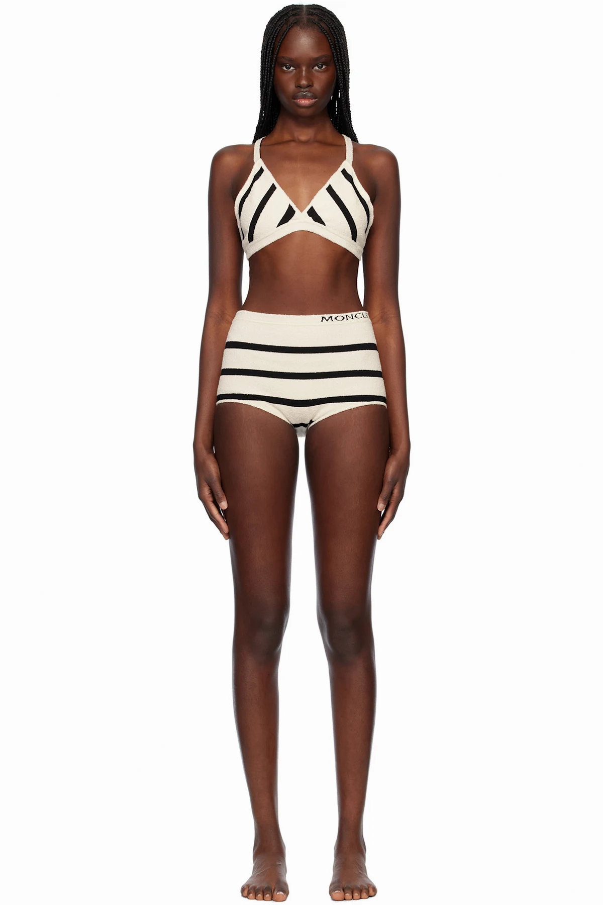 Off-White & Black Knit Bikini