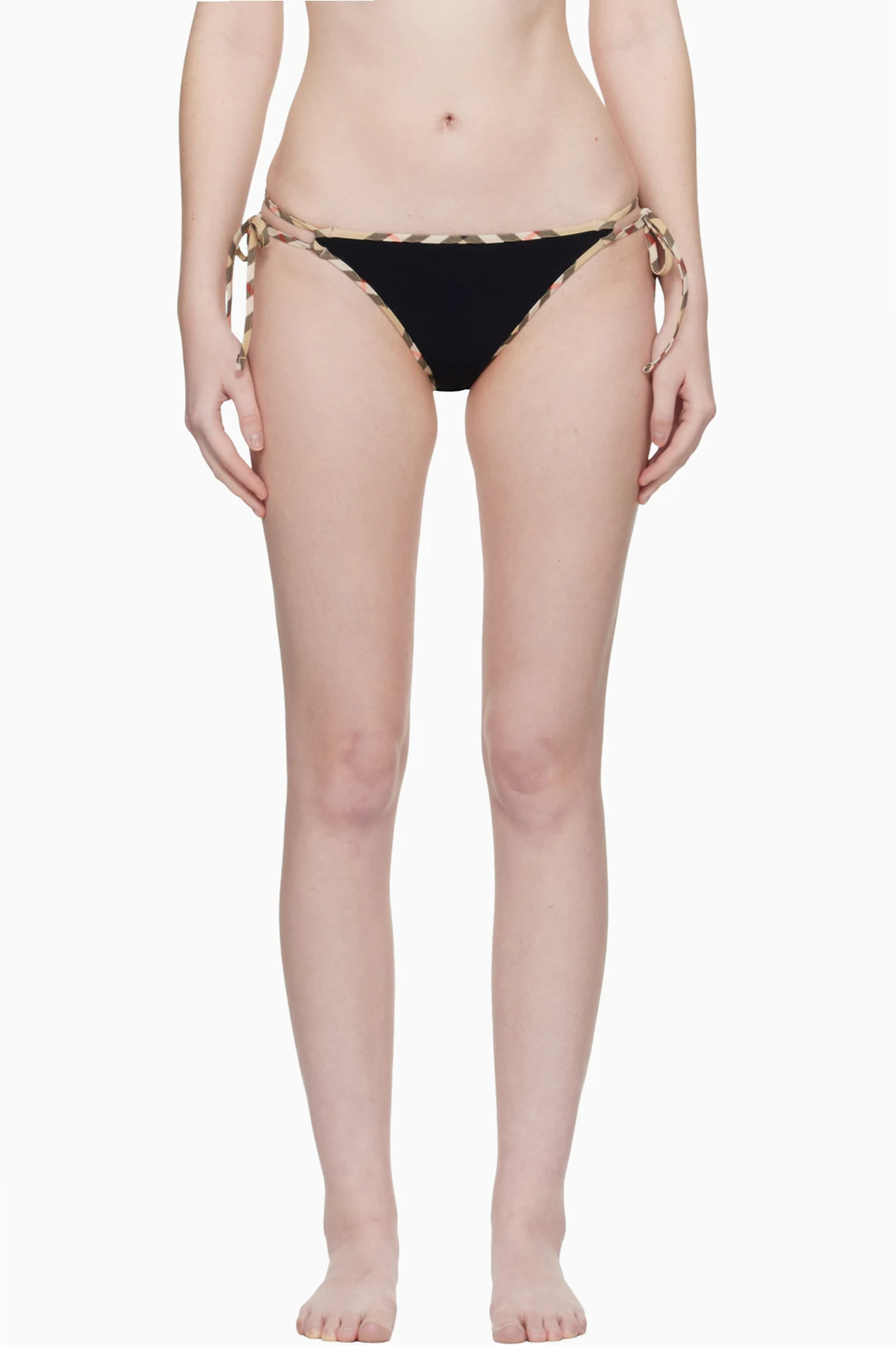 Black Check Trim Bikini Bottom