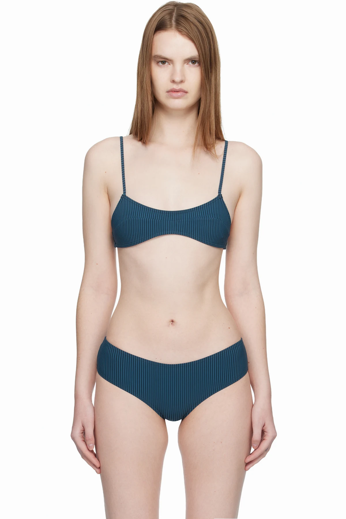 Blue Bream Stripe Bikini Top