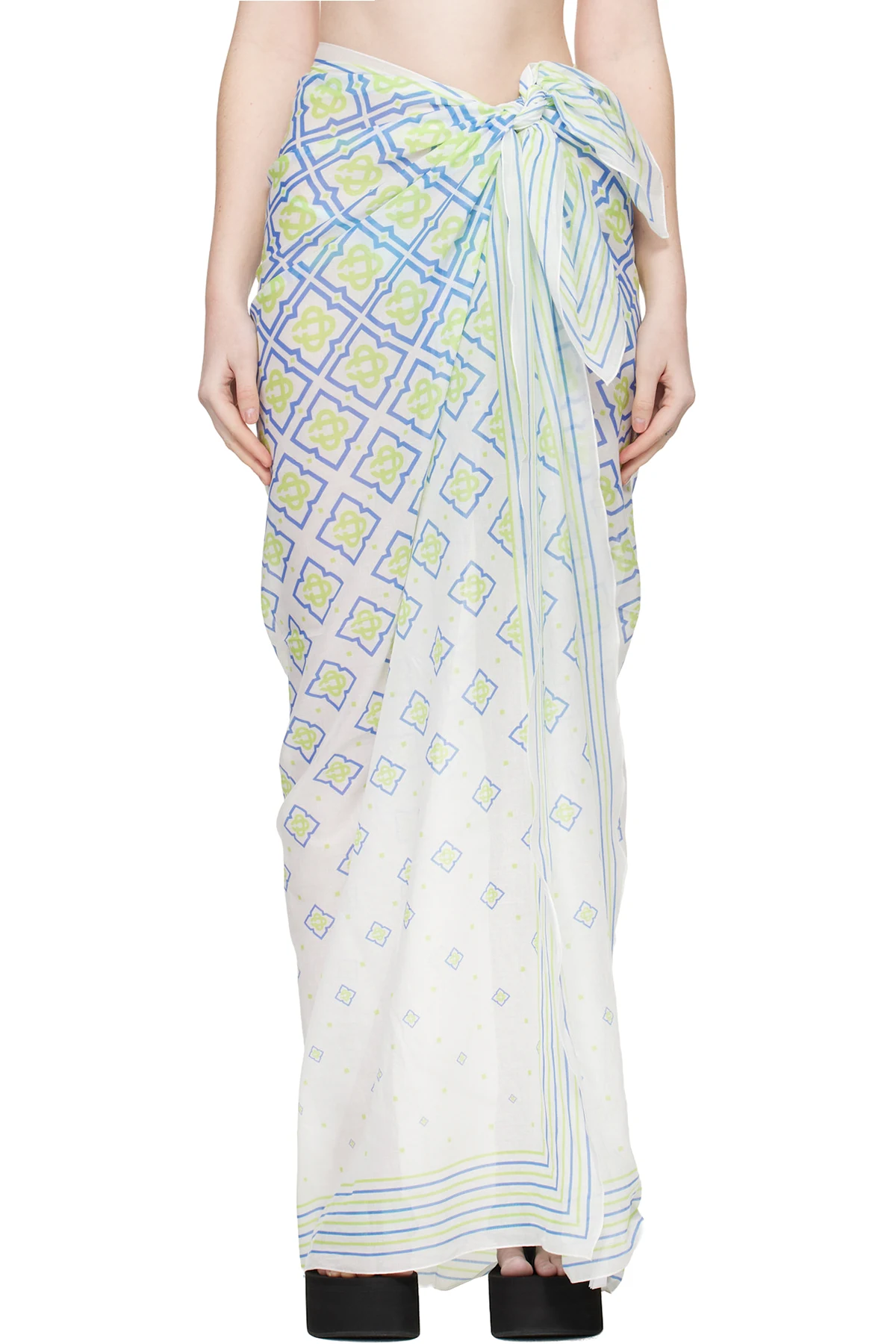 White Degrade Monogram Pareo Cover-up Skirt