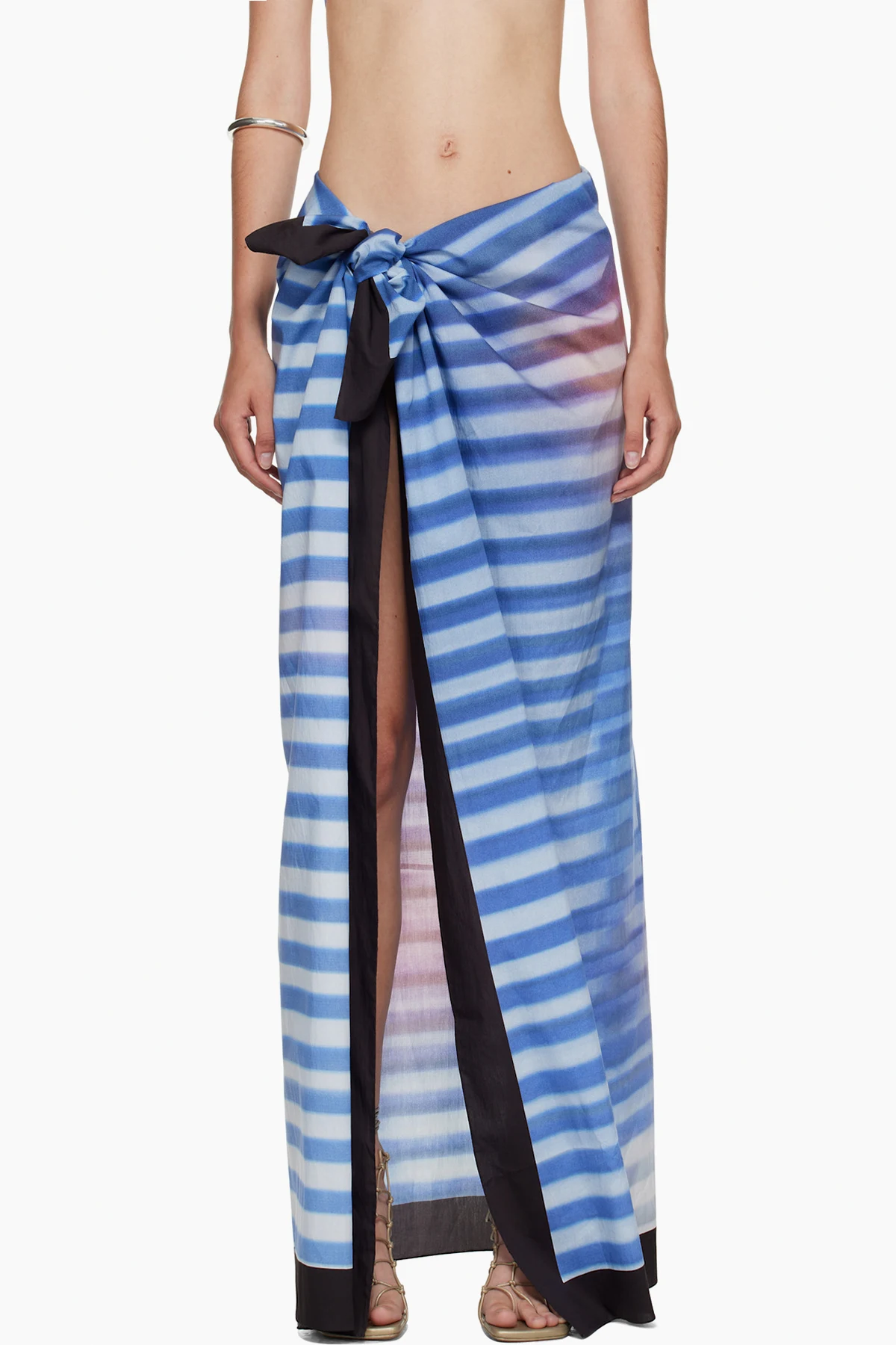 Blue Pareo Printed Air Cover-up Skirt