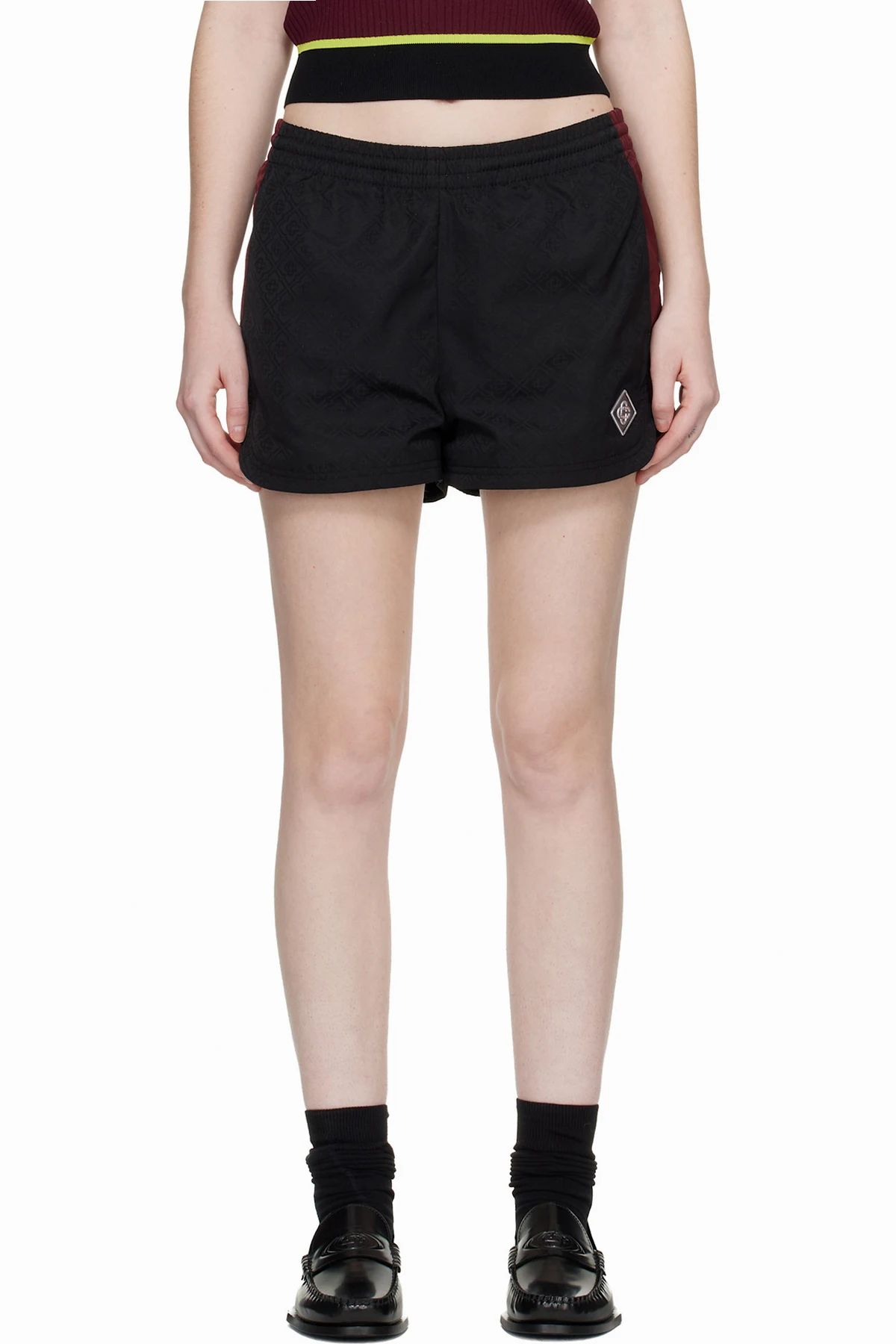 Black Nylon Monogram Shorts