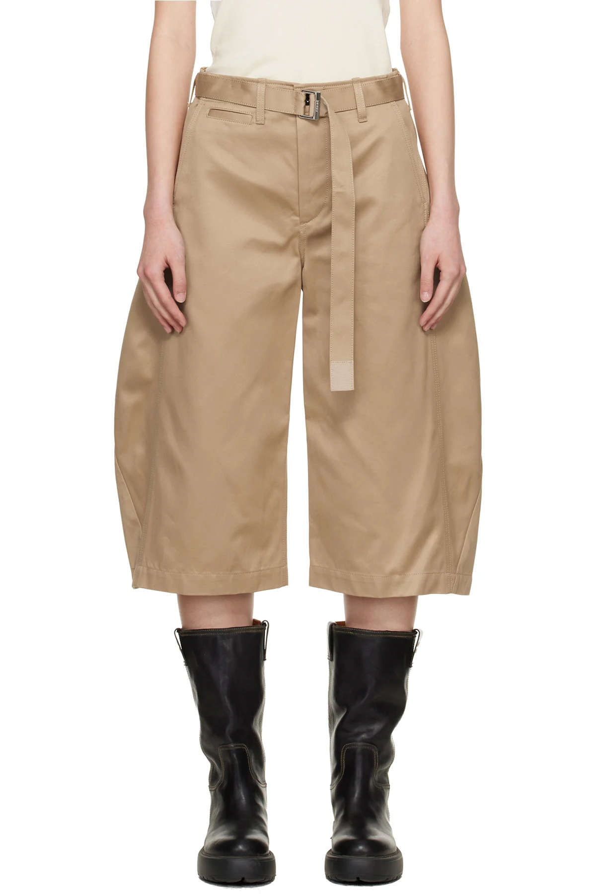 Beige Cotton Chino Shorts