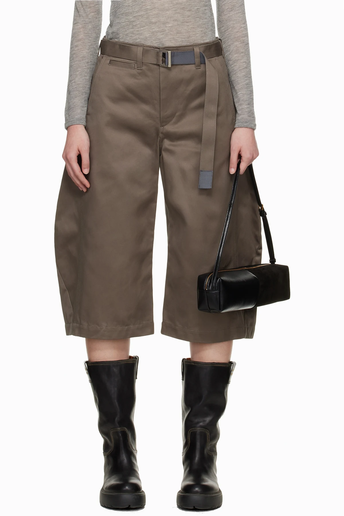 Taupe Cotton Chino Shorts