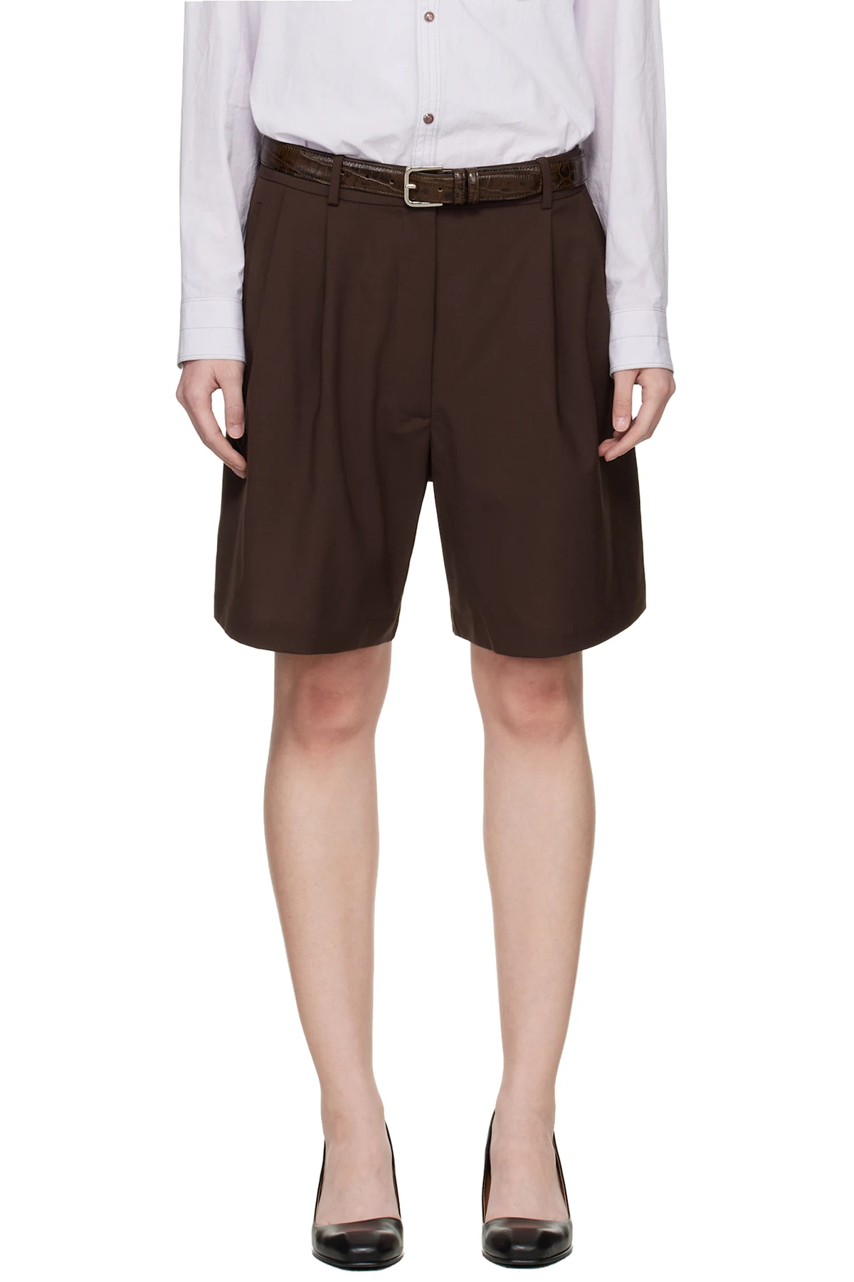 Brown Tailored Bermuda Shorts