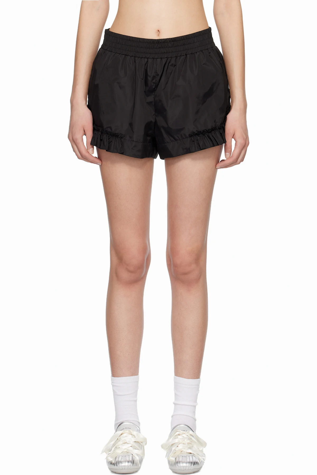 Black Frill Track Shorts