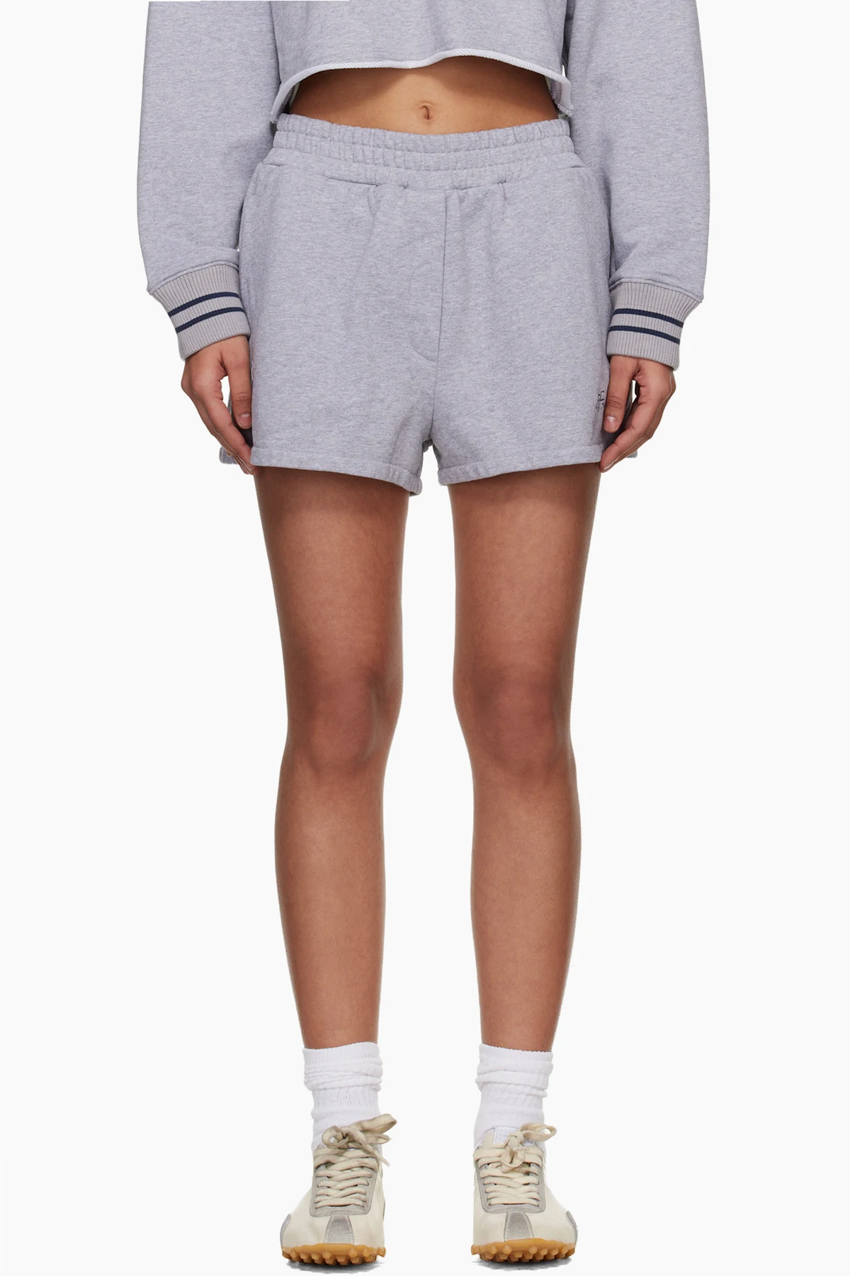 Gray 'OW' Script Sweat Shorts