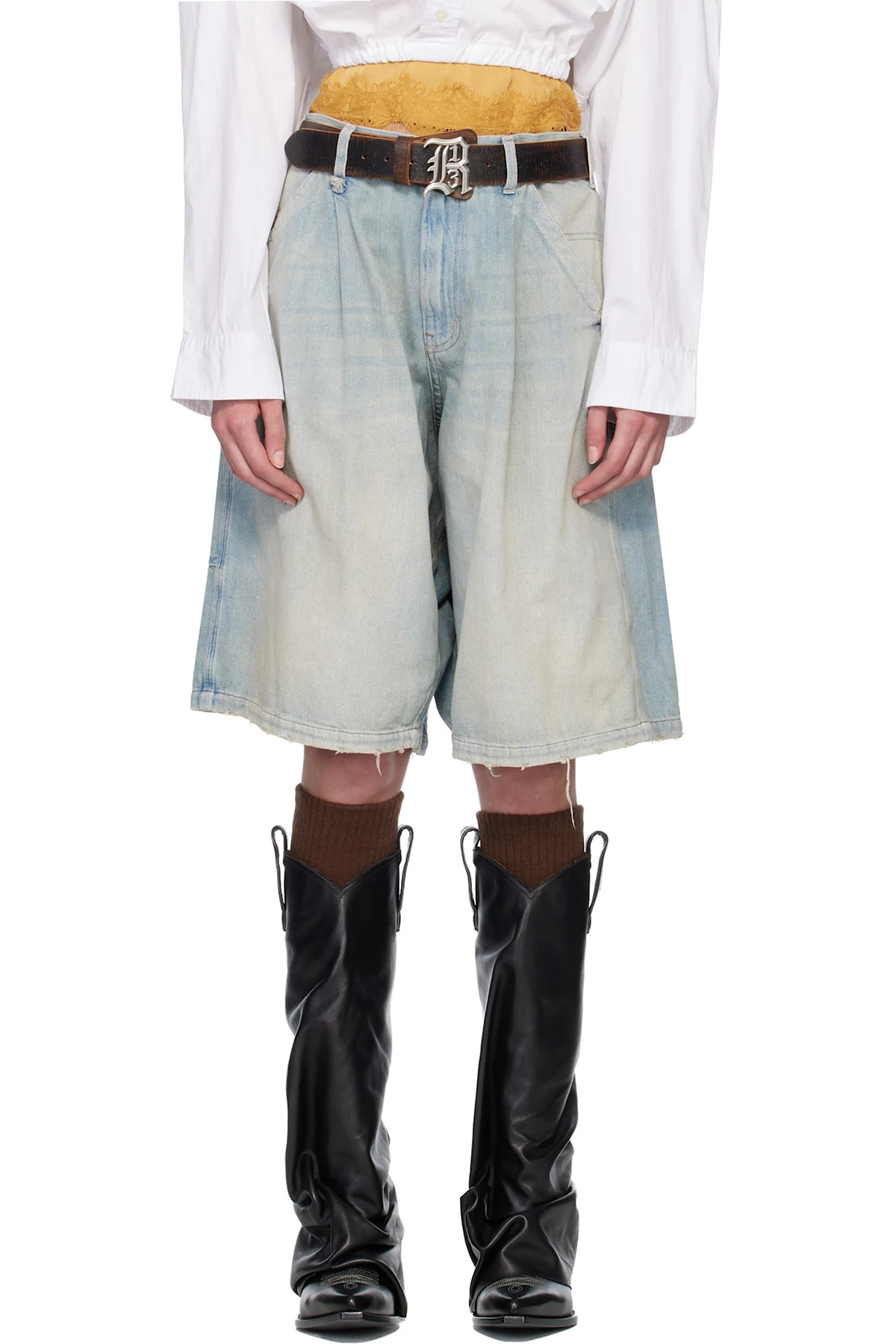 SSENSE Exclusive Blue Baggy Jesse Carpenter Denim Shorts