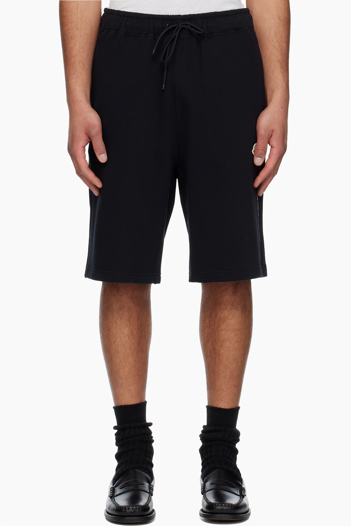 Moncler x FRGMT Hiroshi Fujiwara Black Embroidered Logo Cotton Shorts