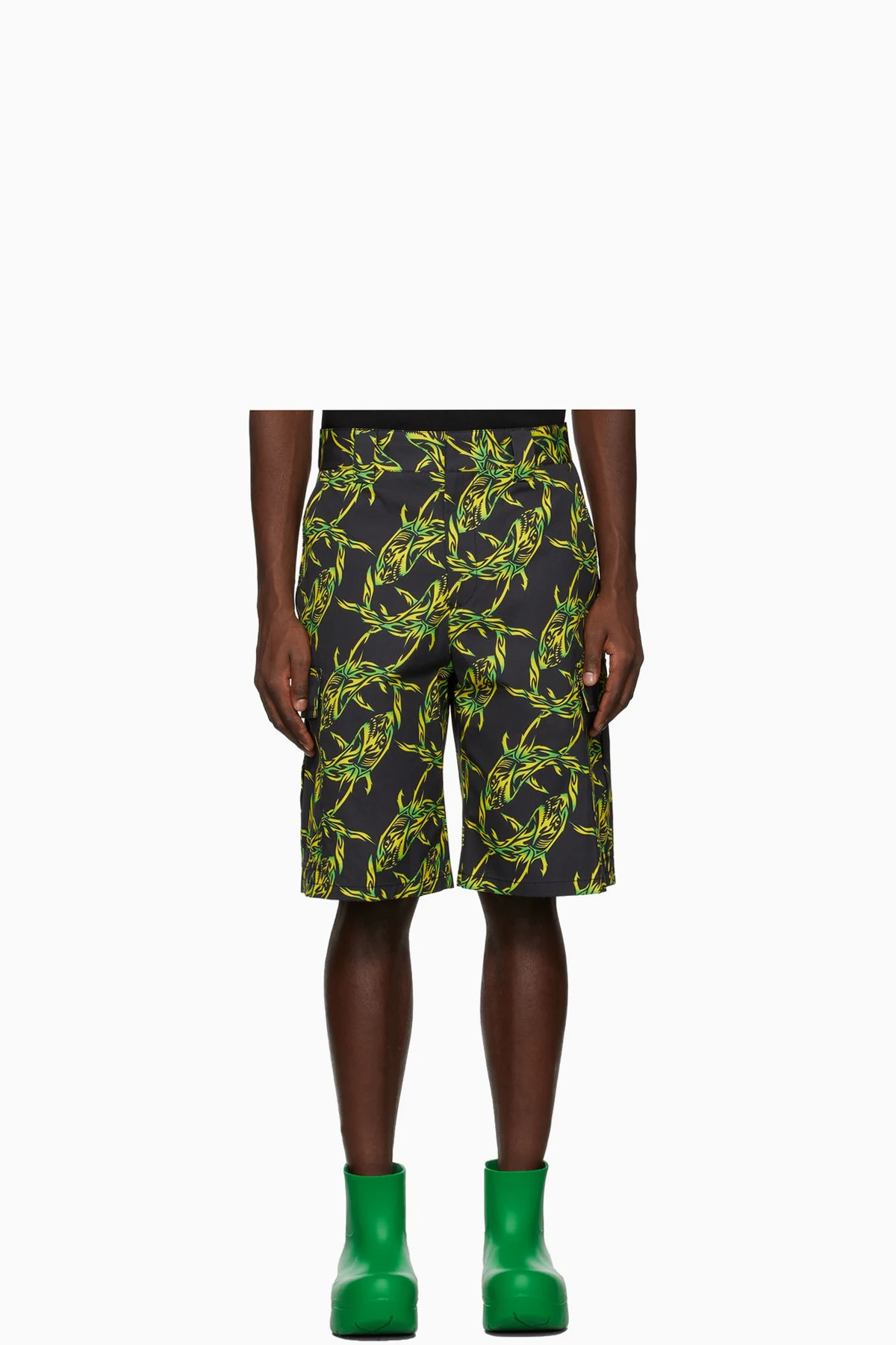 Black & Green Bermuda Shorts
