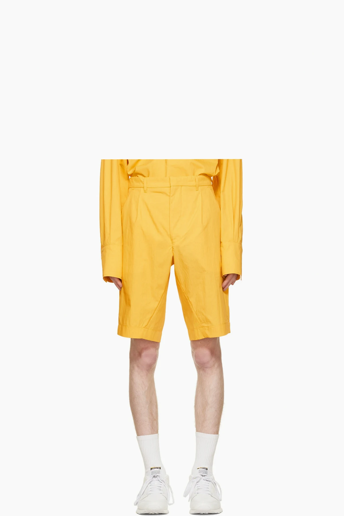 Yellow Cotton Shorts