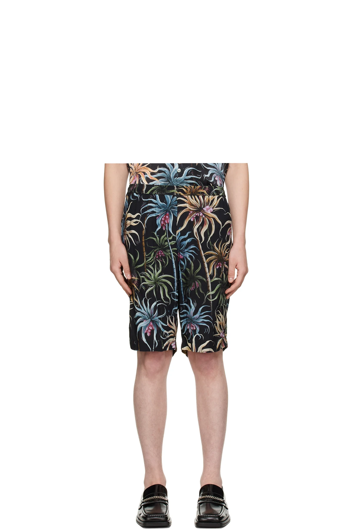 Black Night Palm Board Shorts