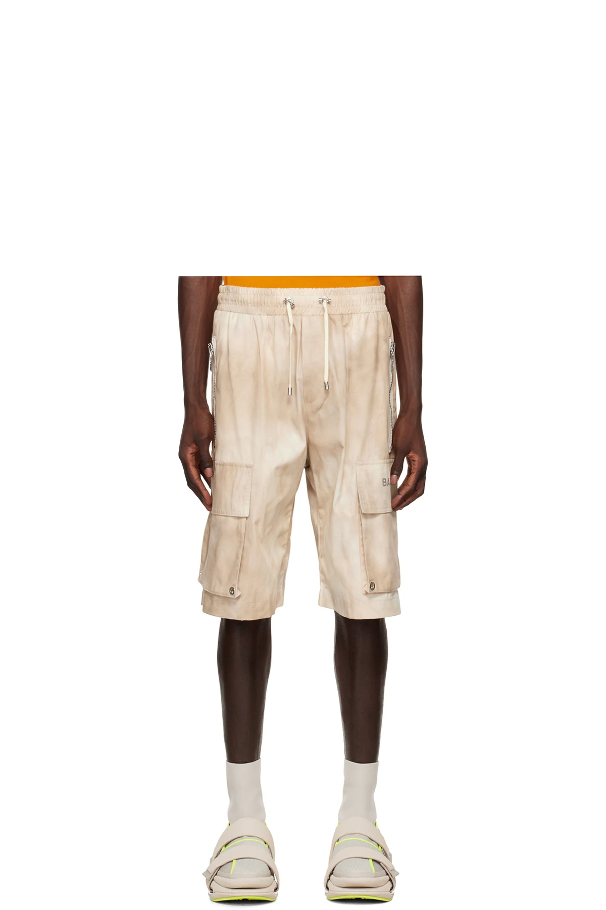 Beige Cargo Pocket Shorts