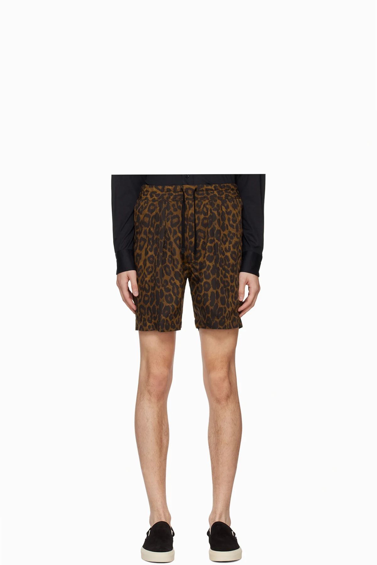 Brown Leopard Shorts
