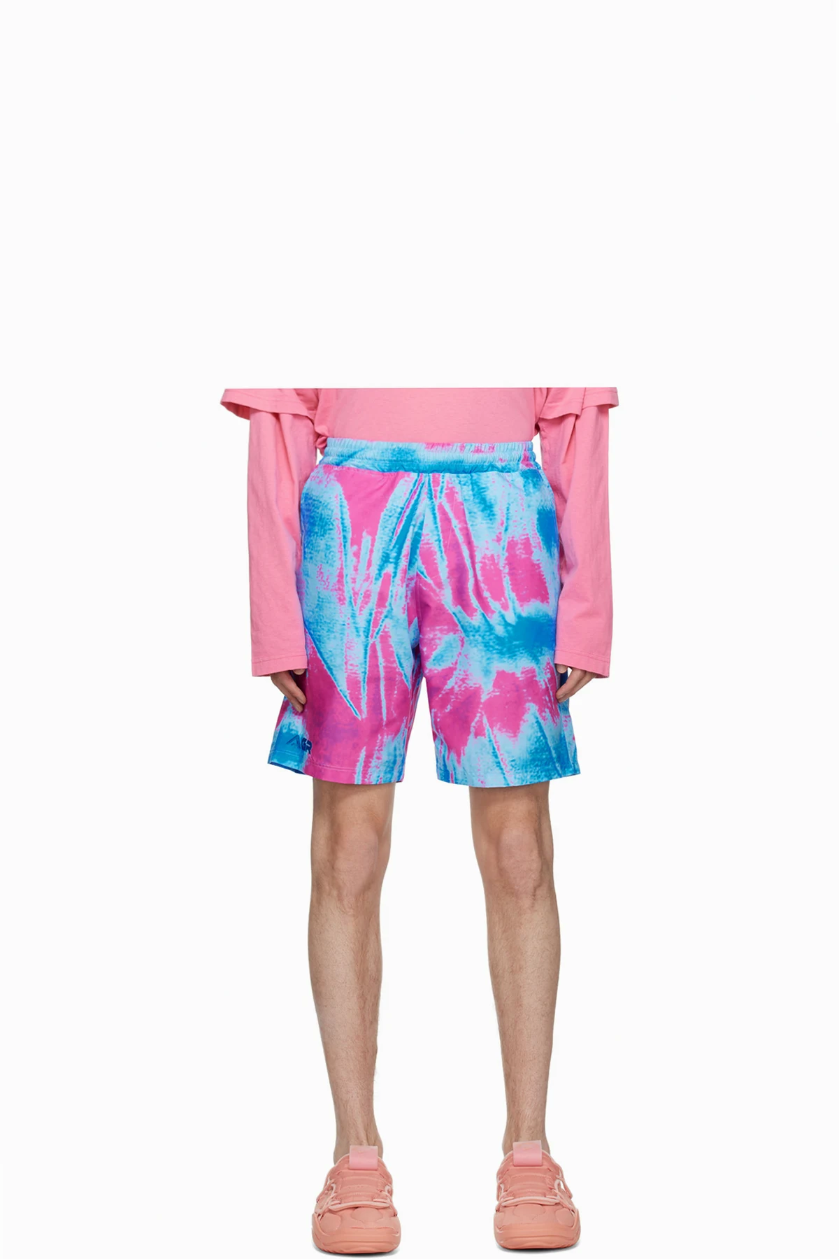 Pink & Blue Pattern Swim Shorts