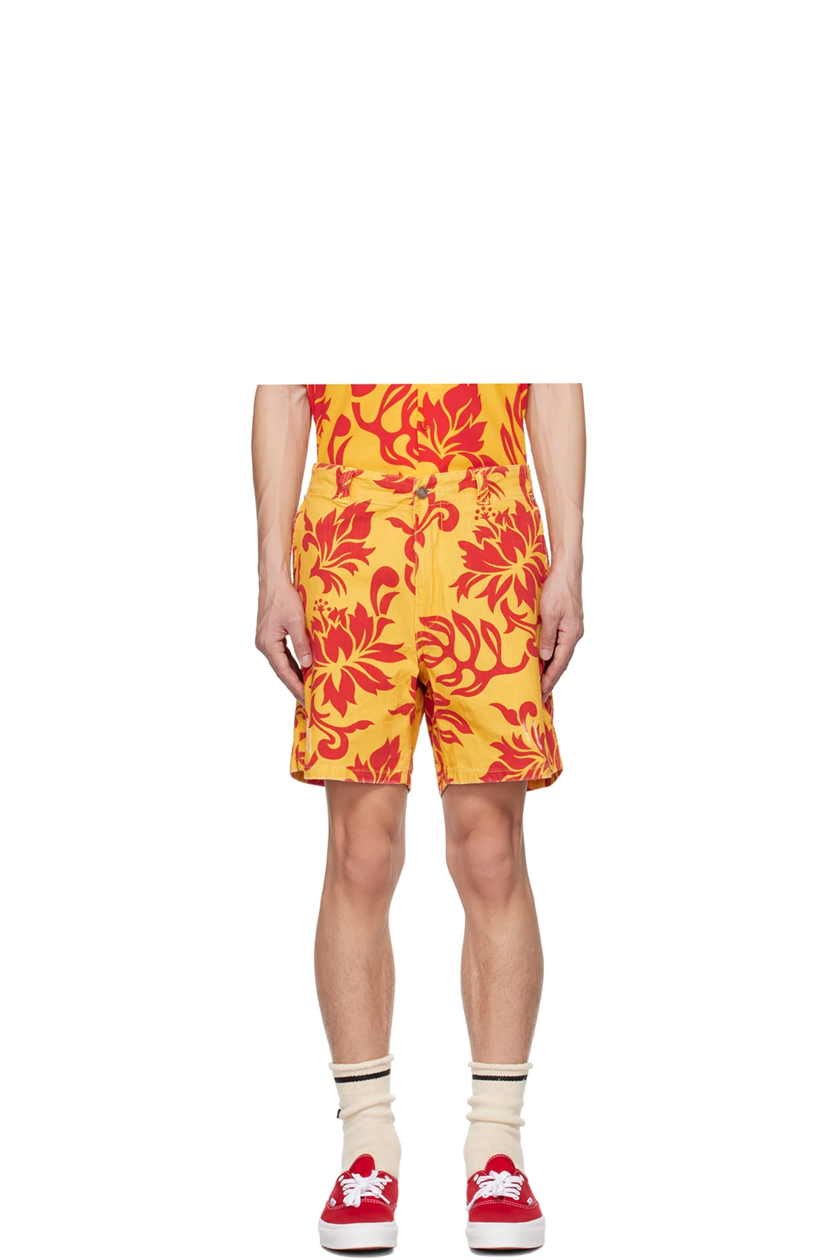 Yellow Graphic Shorts