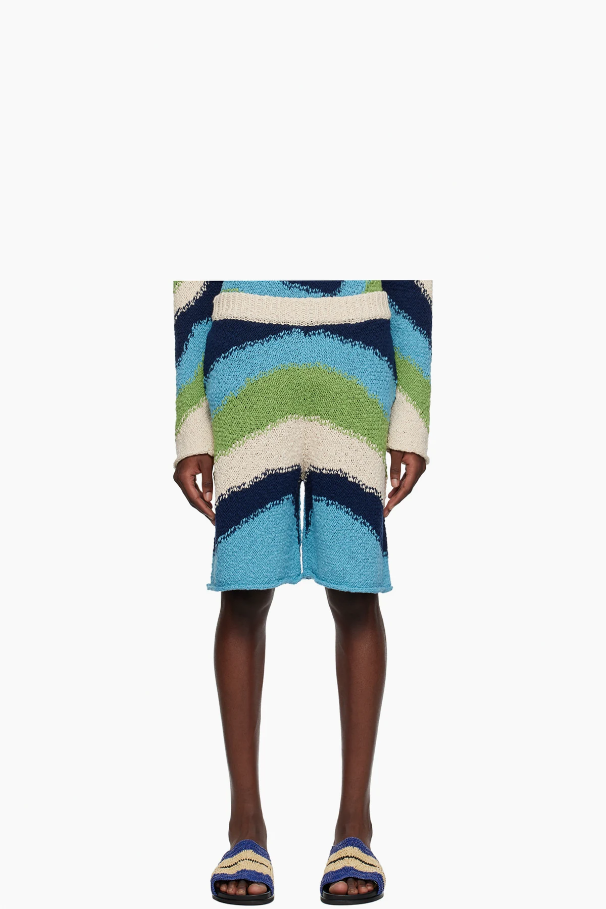 Blue Intarsia Shorts