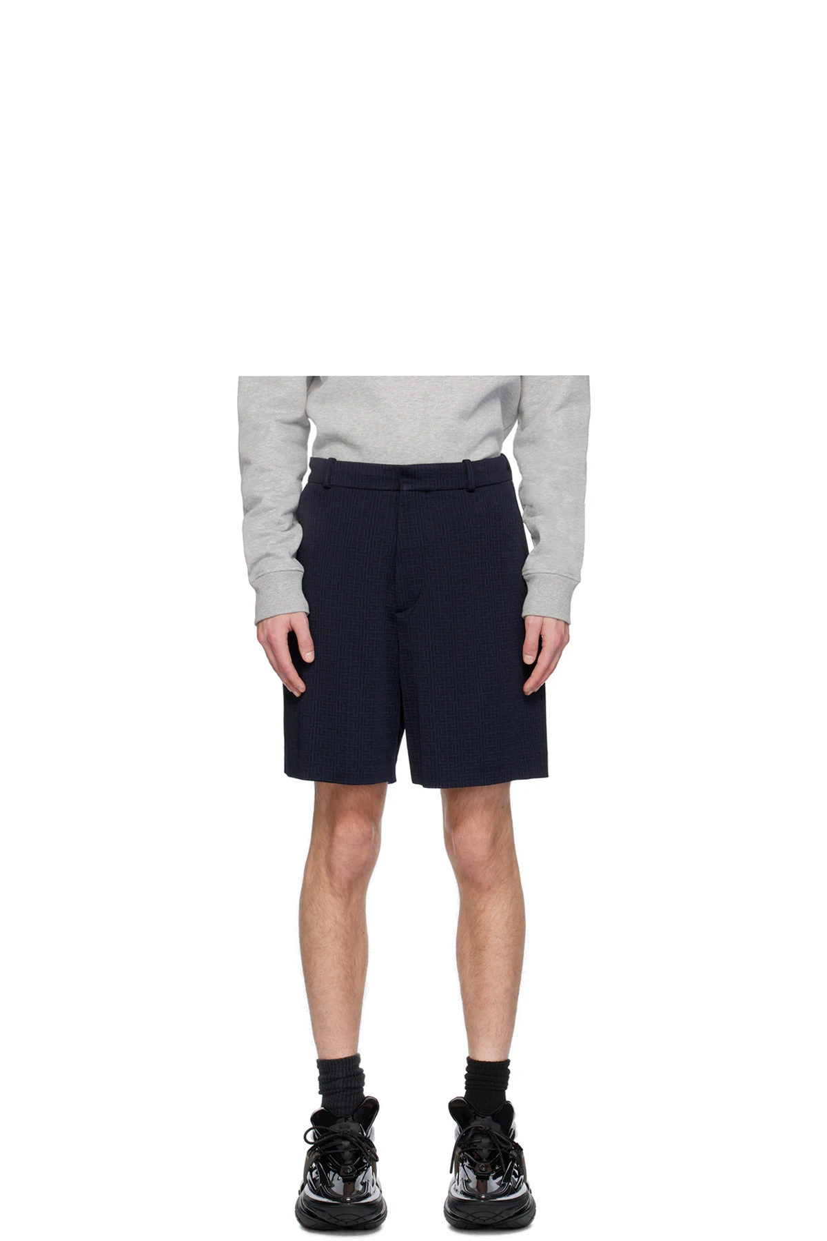 Navy Jacquard Shorts
