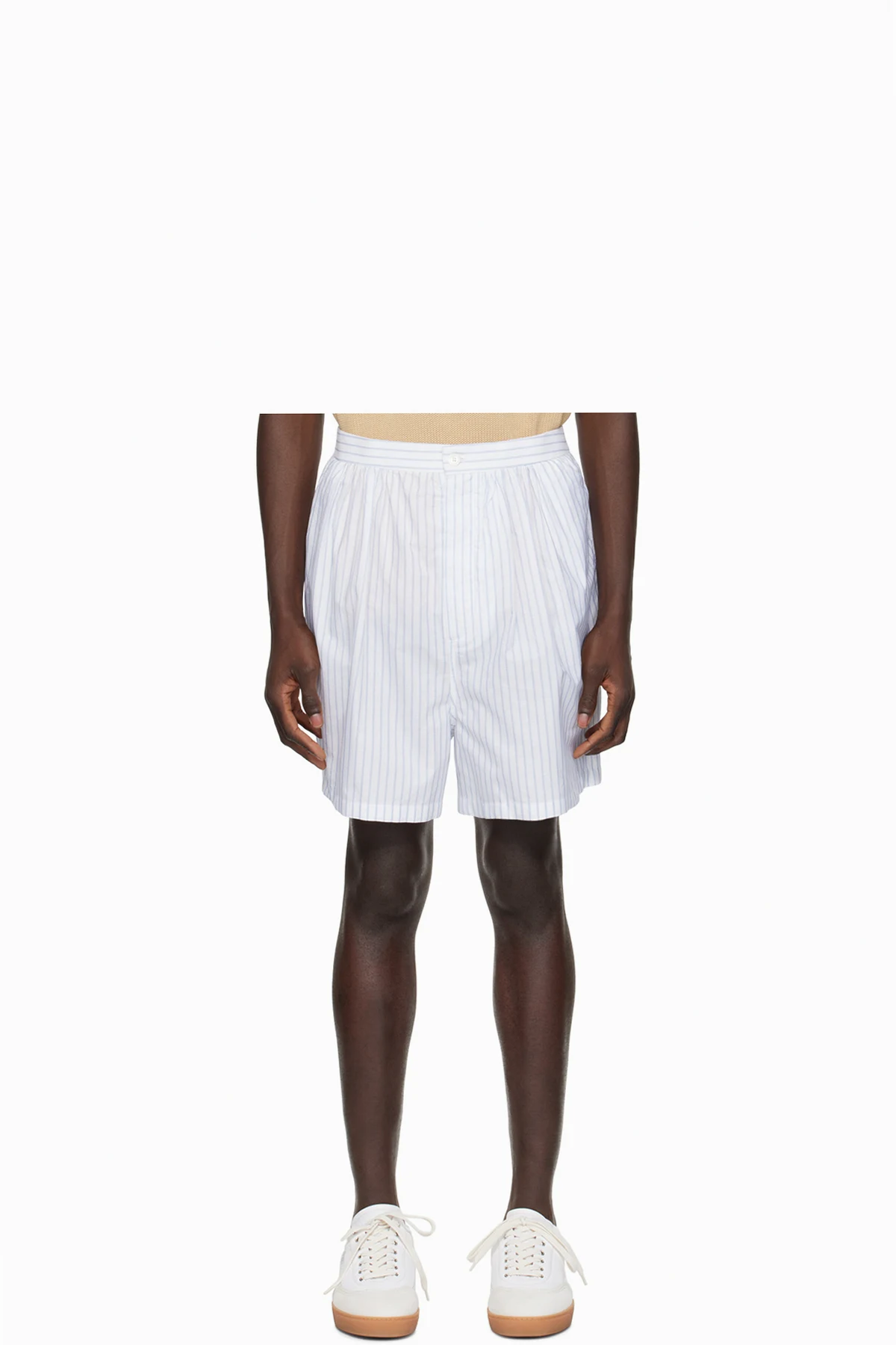 White Striped Shorts