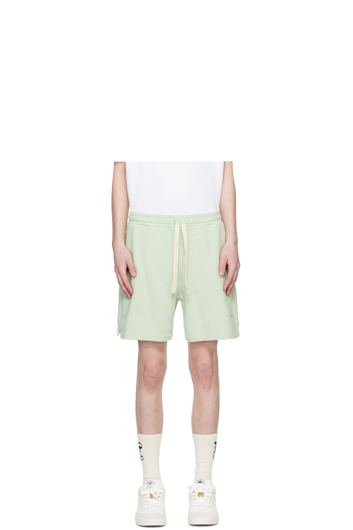 Green Embroidered Shorts