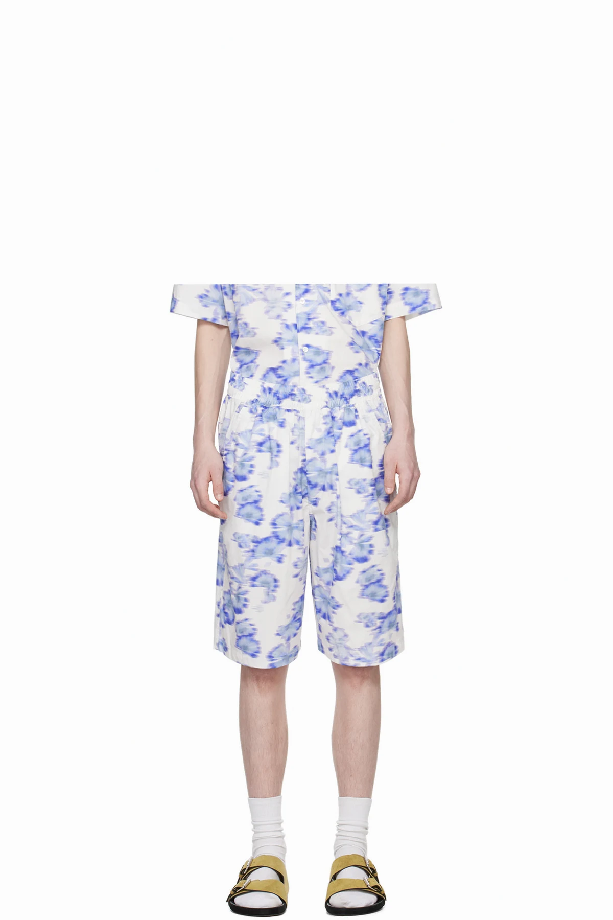 White & Blue Layan Shorts