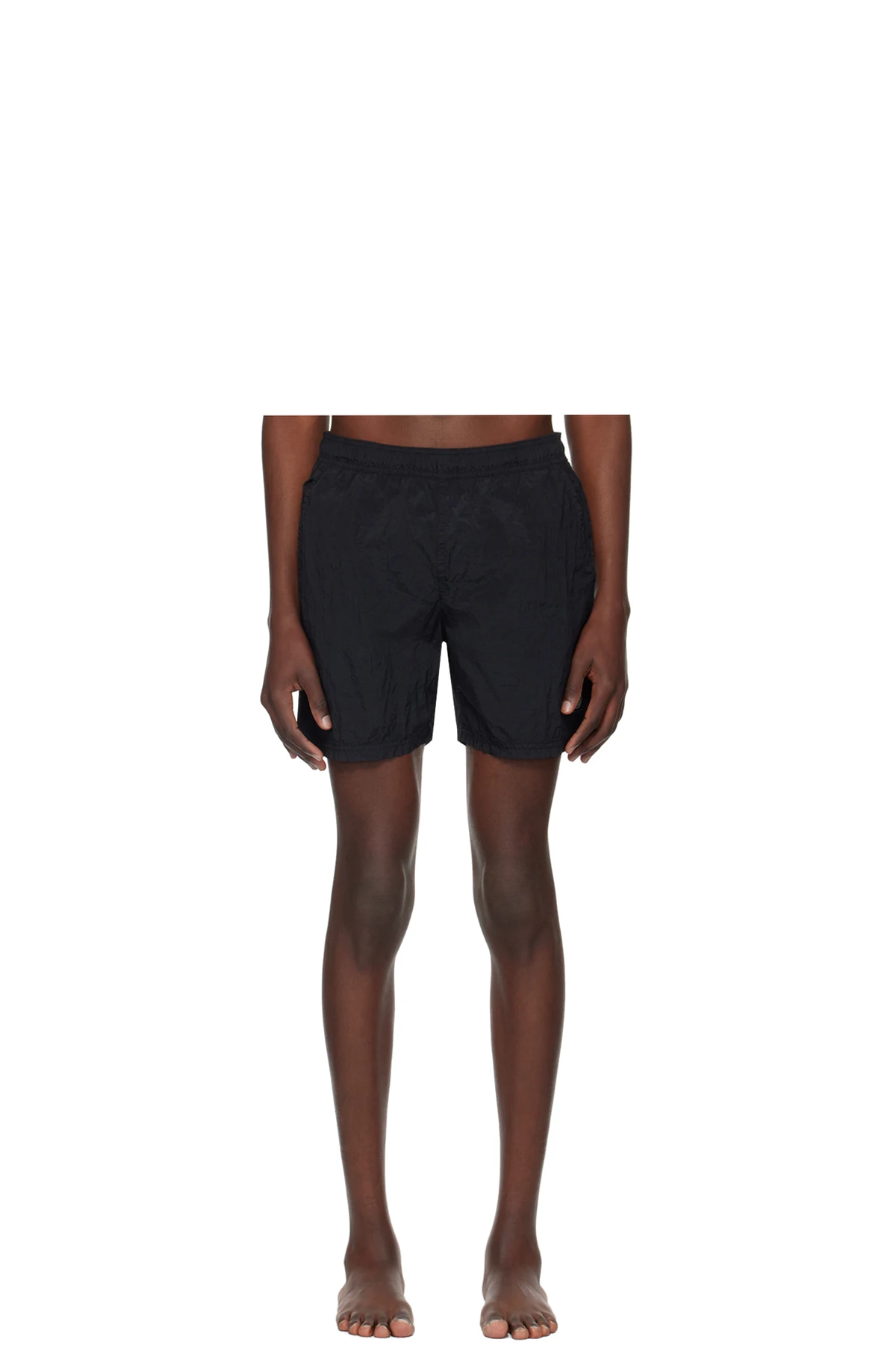 Black Crinkled Swim Shorts