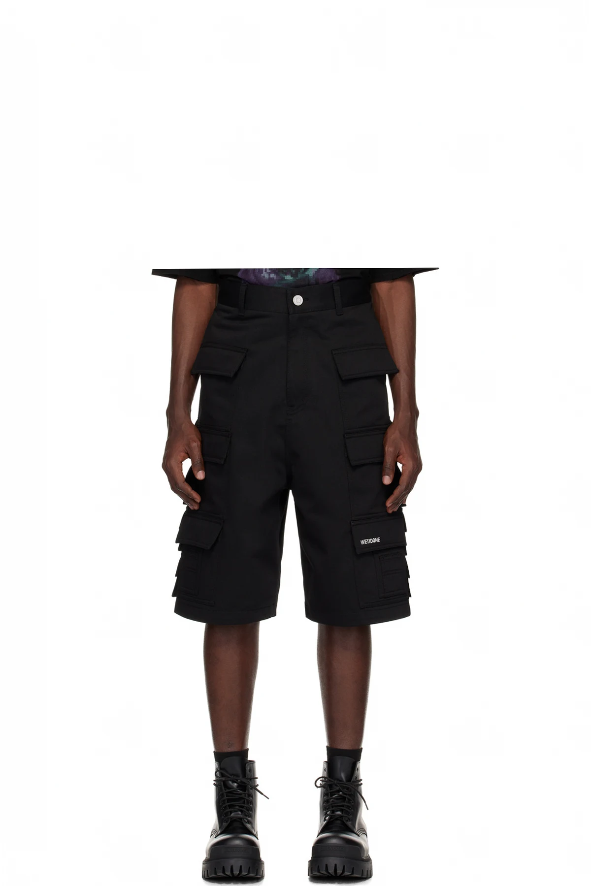 Black Flap Pocket Shorts