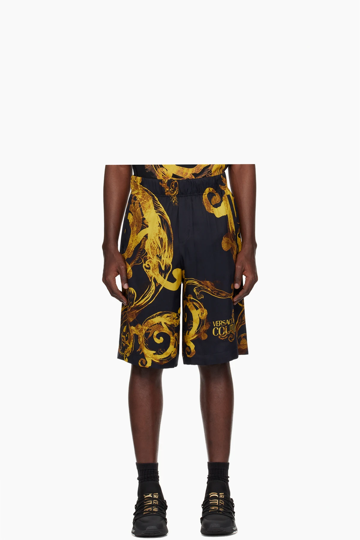 Black & Gold Watercolor Couture Shorts