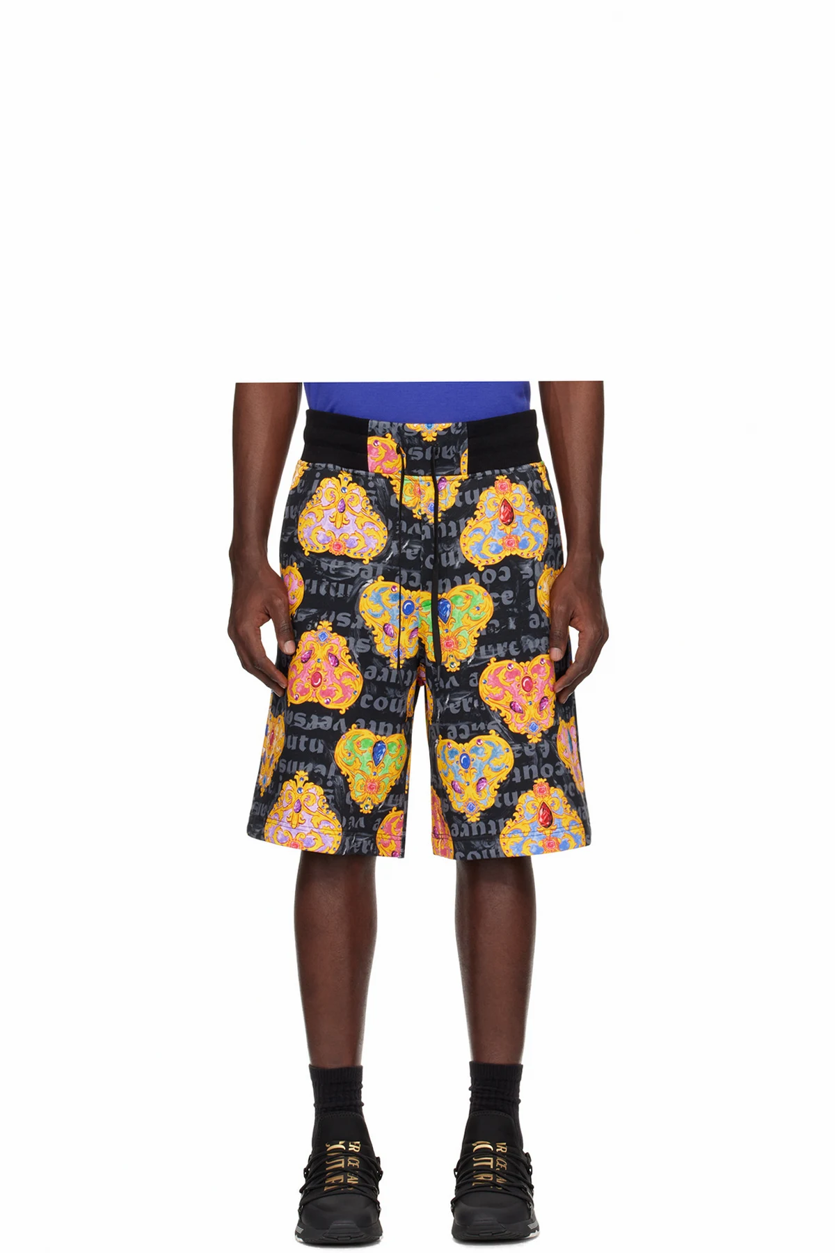 Black & Gold Heart Couture Shorts