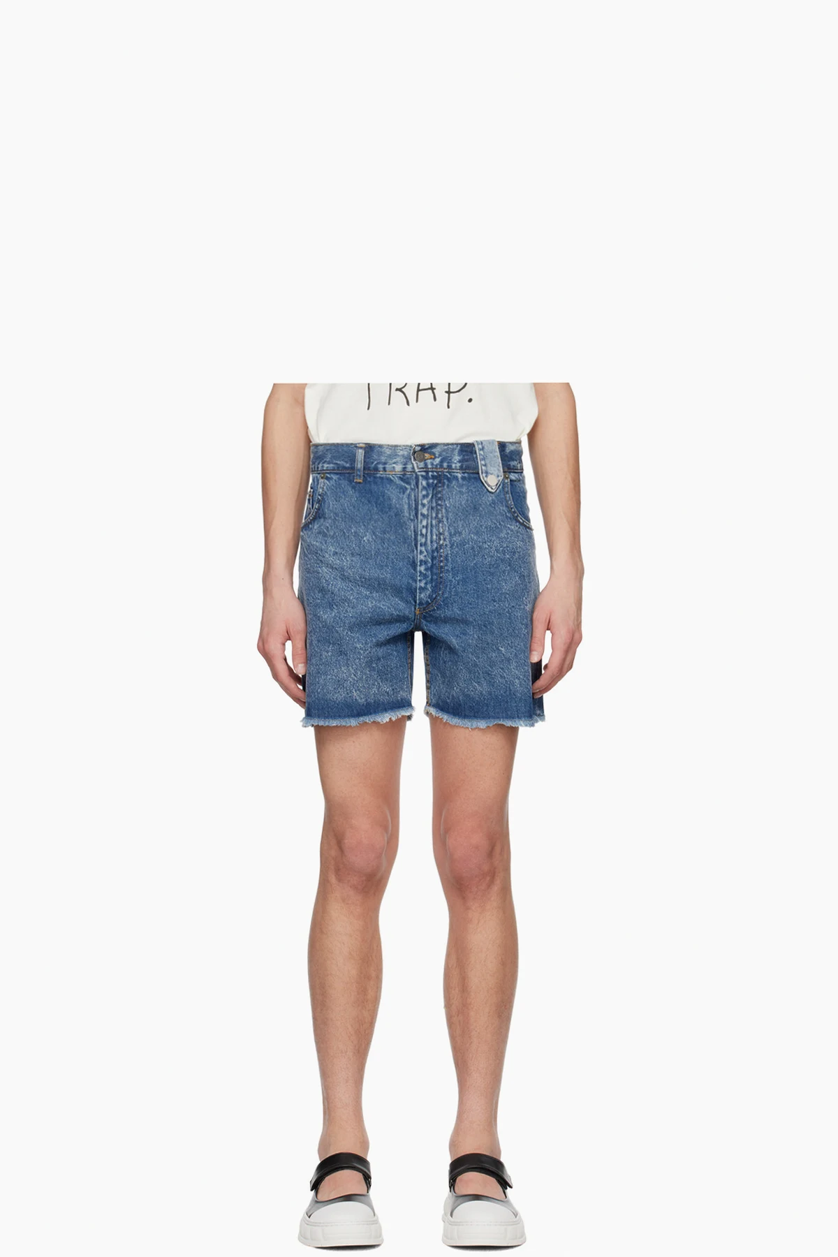 Blue Five-Pocket Denim Shorts