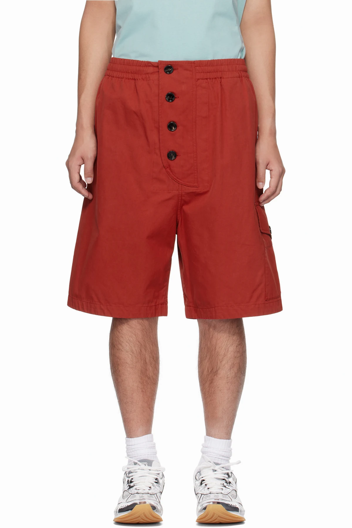 Red Light Cotton Twill Shorts